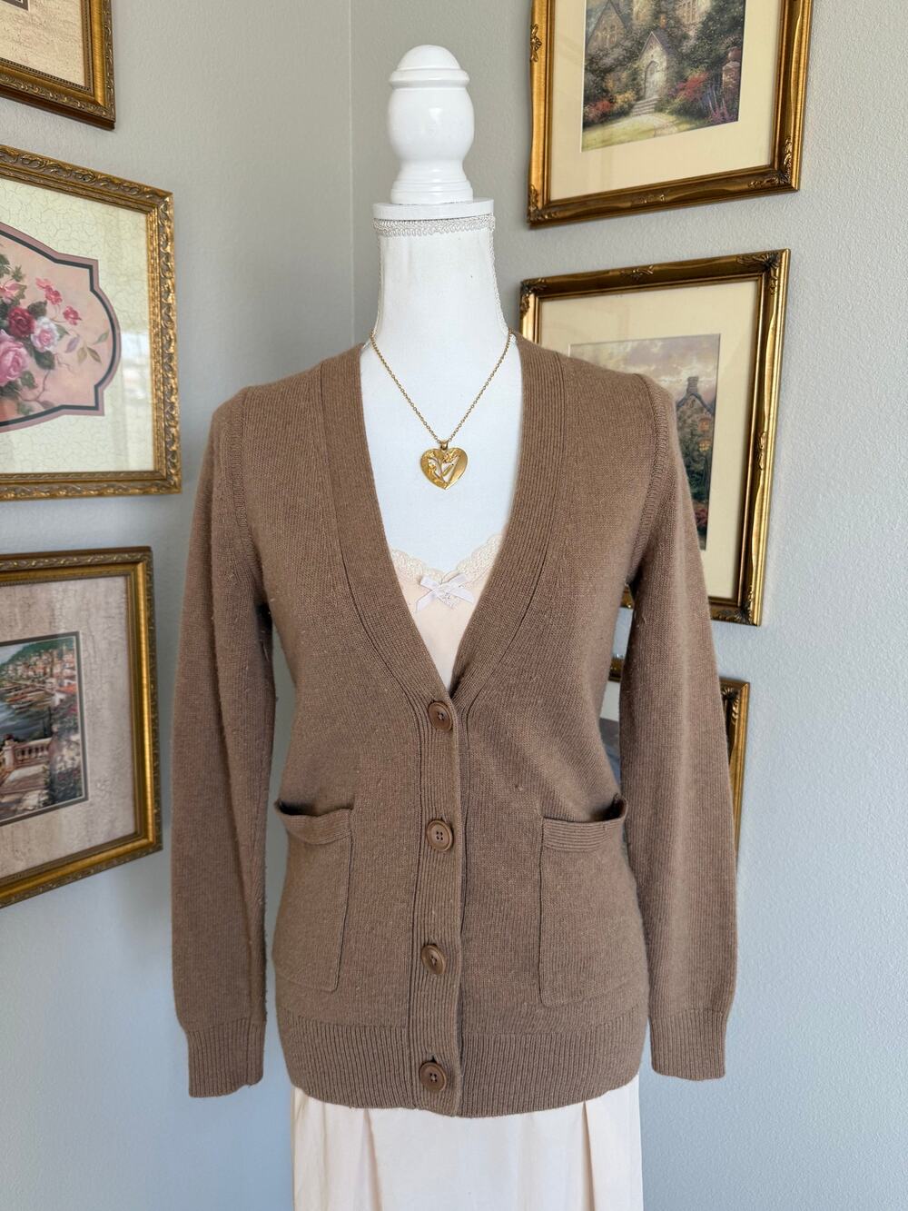 Italian Wool Brown Cashmere Cardigan